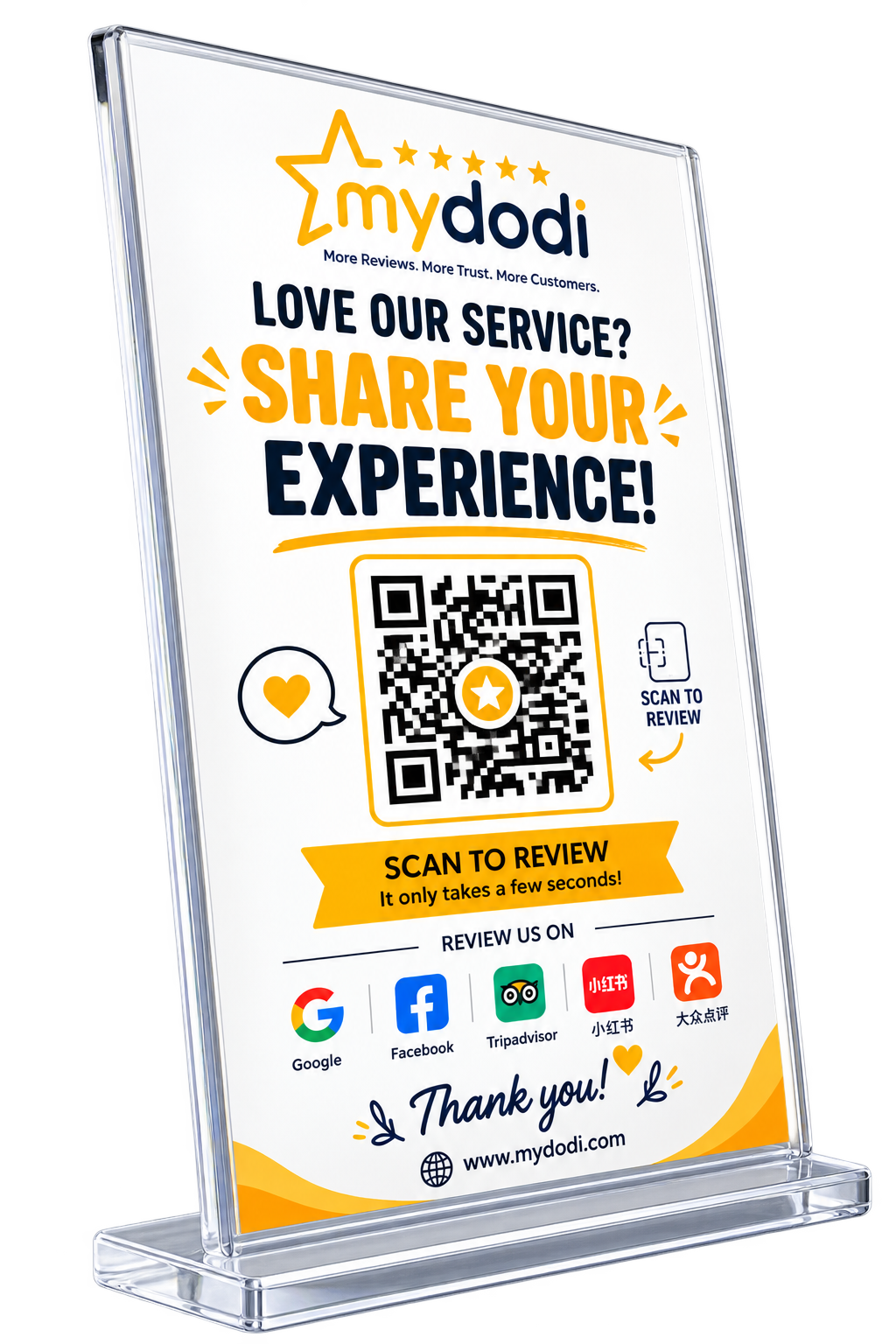 MyDodi QR Review Stand